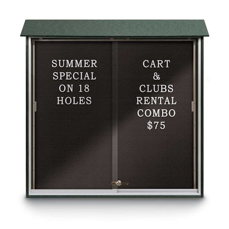 United Visual Products Outdoor Enclosed Combo Board, 72"x36", Bronze Frame/Burgundy & Rubber UVCB7236ODBZ-BURGUN-RUBBER